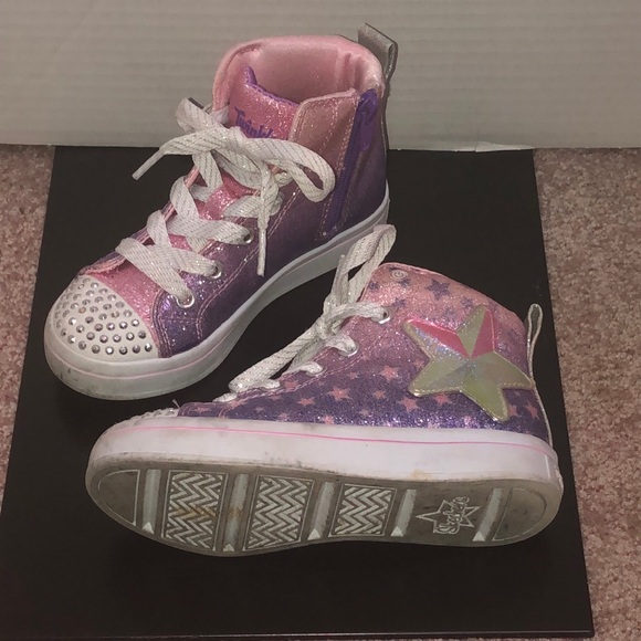 Skechers Twinkle Toes Light Up Hi-Top Sneakers - Picture 3 of 8